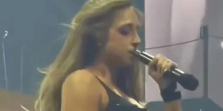 Watch the awkward moment huge popstar is accused of lip-syncing in embarrassing on-stage blunder