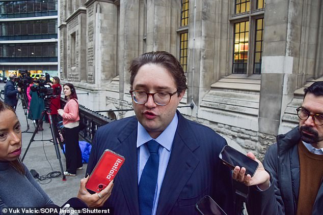 Goodhead speaks to the media outside the Rolls Building as the trial against mining company BHP began at the High Court in London on October 21, 2024
