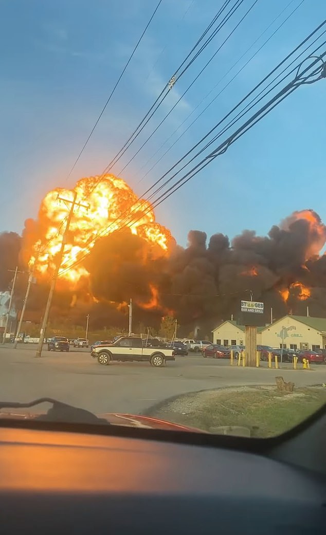 Terrifying video shared to social media showed the aircraft attempting to takeoff with a ball of fire emanating from its left wing