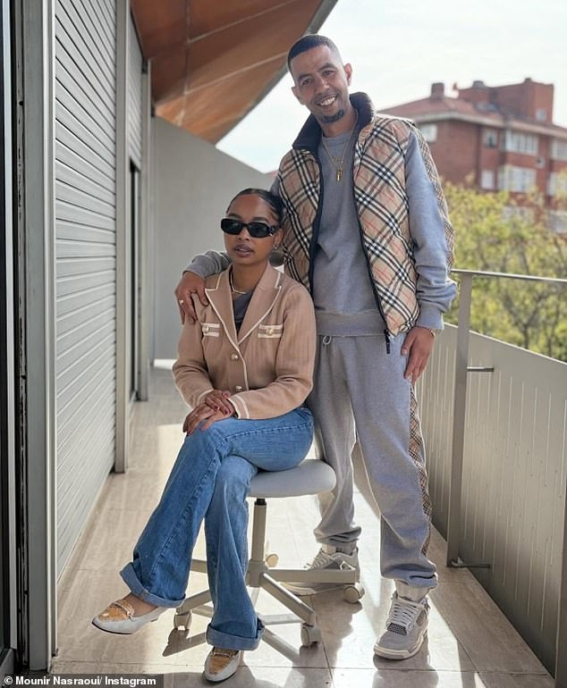 Nasraoui shared a photo of him cuddled up to Khristina, his girlfriend, along with a caption of a black heart and a ring emoji