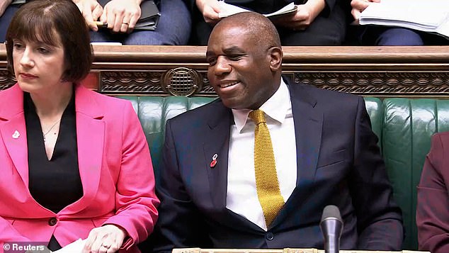 After a few minutes, he was handed a pin lapel by Cabinet colleague Bridget Phillipson to cover his blushes