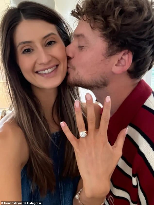 Conor recently revealed he is engaged to his girlfriend, Kitty Bertrand, in a social media post in September (Conor and Kitty pictured)