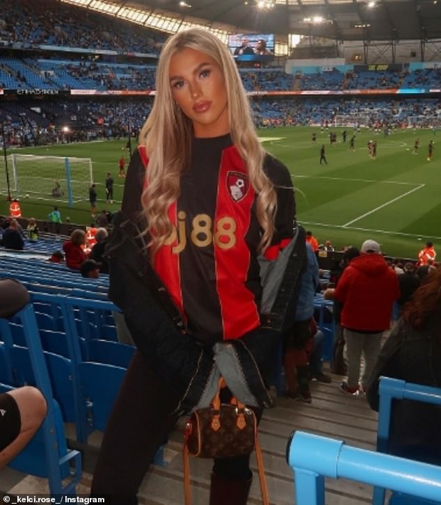 When she's not playing for the women's team, the blonde centre-back can often be seen following her boyfriend's games up and down the country