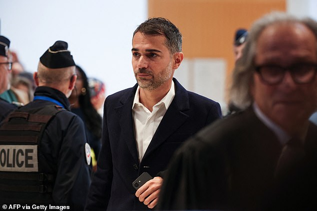 French author Aurelien Poirson-Atlan also known as Zoe Sagan at the trial with nine other persons accused of sexist cyber-harassment of Brigitte Macron