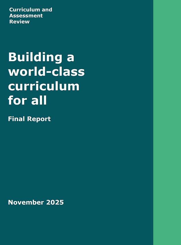 The report was chaired by Professor Becky Francis. It is titled 'Building a world-class curriculum for all'