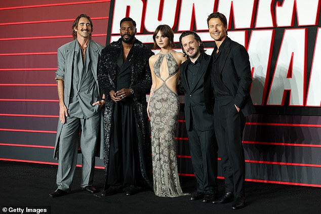 Emilia and Glen were joined by their co-stars Lee Pace, Colman Domingo and co-director Edgar Wright (pictured L-R)