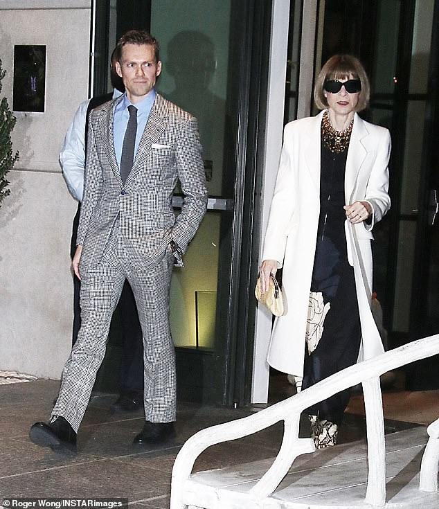 He and Wintour (pictured together last month) forged a close relationship when he worked under her at Vogue and became good friends with her daughter