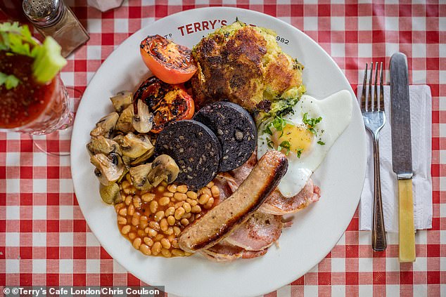 'The Works' is Terry's cafe's biggest breakfast and priciest at £17.50. Although Mr Yardley said he's charging than he would like, he believes a quality brekkie is undervalued