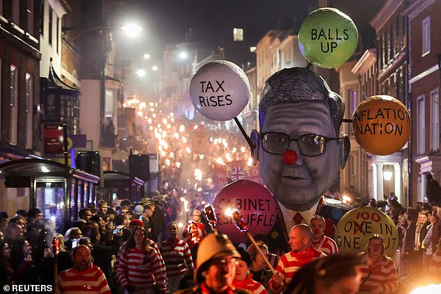 The Keir Starmer effigy in Lewes was on the move as it is paraded through the town