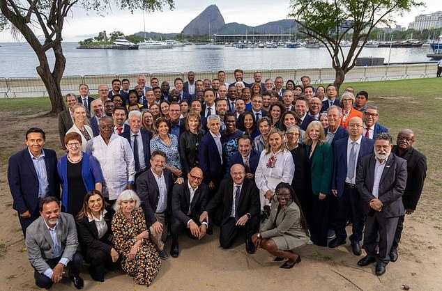 The London mayor has been posting pictures of himself chatting with international colleagues against the exotic Rio backdrop
