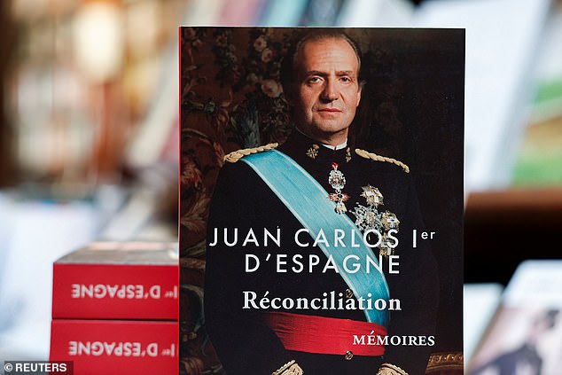 Copies of the book 'Reconciliation' written by former King Juan Carlos I of Spain, inside the Galignani bookstore in Paris, France, November 5, 2025