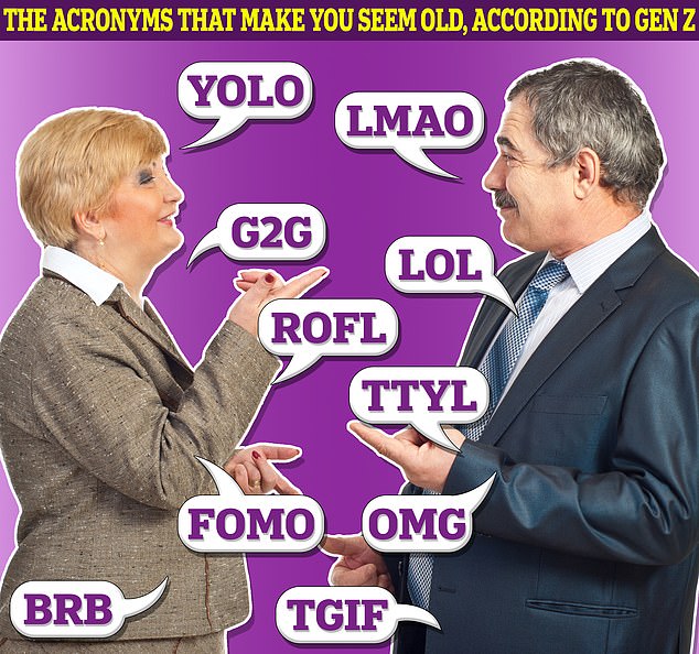 A study by Currys last year warned that several popular abbreviations have been deemed 'old' by Gen Z