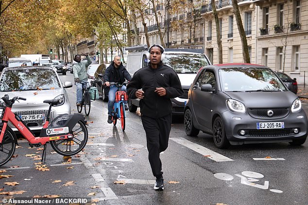 The star looked relaxed as he enjoyed his run in Puma sportswear