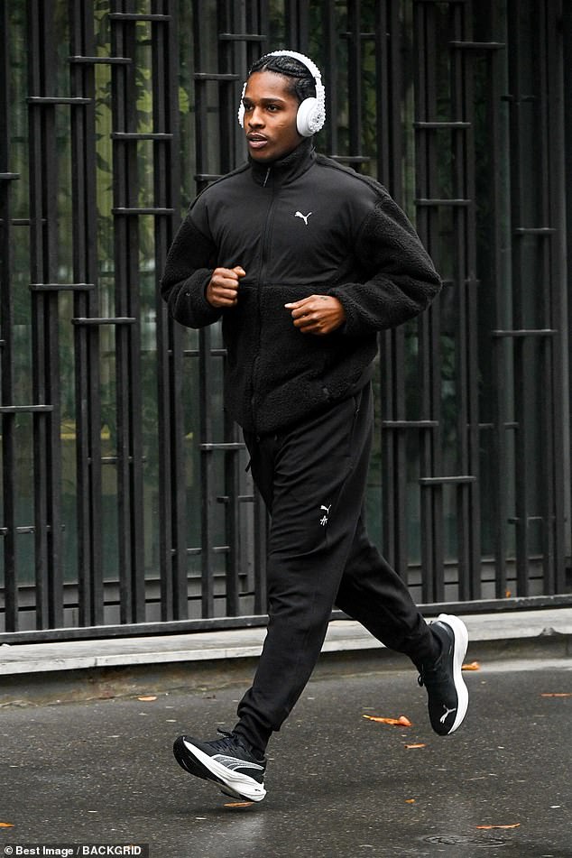 The rapper was spotted jogging through the streets of Paris early on Thursday