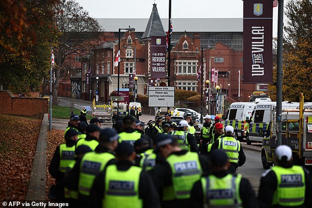 Nearly a thousand police officers, scores of riot vans, dog units and drones have descended on Birmingham just hours before Aston Villa's clash against Maccabi Tel Aviv
