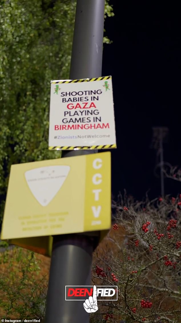 Lord Austin, a former Labour MP and lifelong Aston Villa fan, called on authorities to find those responsible and 'remove these despicable signs'