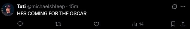 Over on X, one penned, 'HES COMING FOR THE OSCAR,' while another wrote, 'Excited to see Jaafar honor MJ's legacy this biopic is already giving major vibes!'