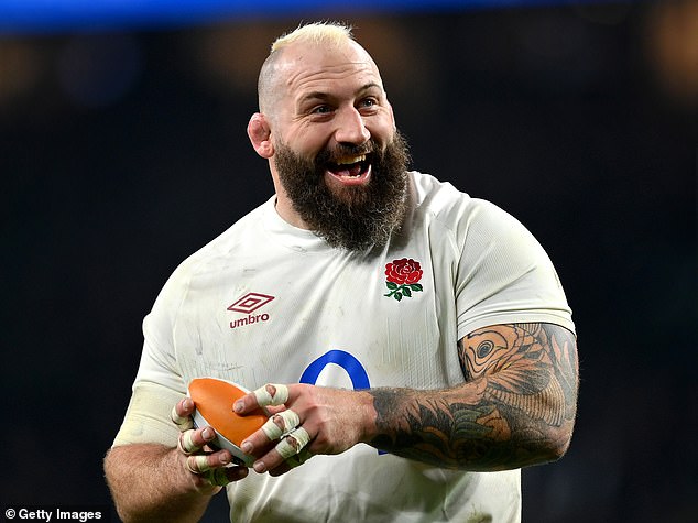 LONDON, ENGLAND - MARCH 09: Joe Marler of England smiles holding a mini rugby ball after the Guinness Six Nations 2024 match between England and Ireland at Twickenham Stadium on March 09, 2024 in London, England. (Photo by Patrick Khachfe/Getty Images)