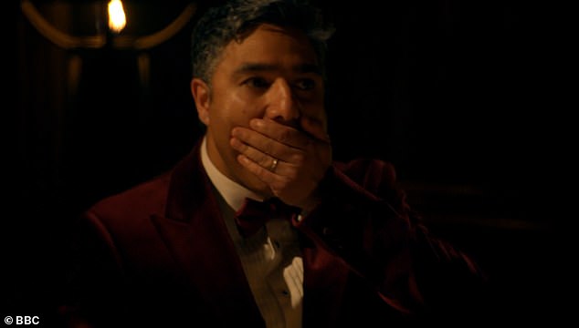 As Alan revealed his true identity, Nick Mohammed held his hand to mouth in shock at his betrayal, while David Olusoga was stunned