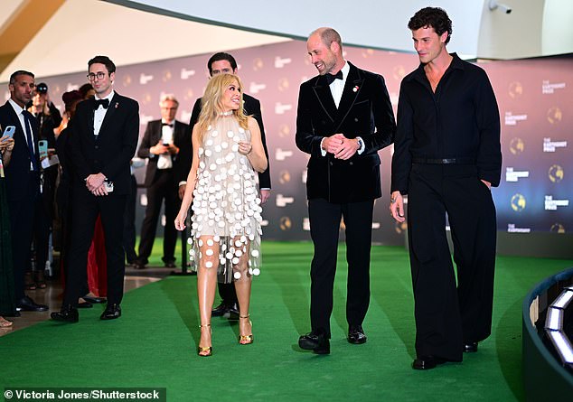 Kylie Minogue, Prince William and Shawn Mendes at The Earthshot Prize Awards Ceremony on Wednesday