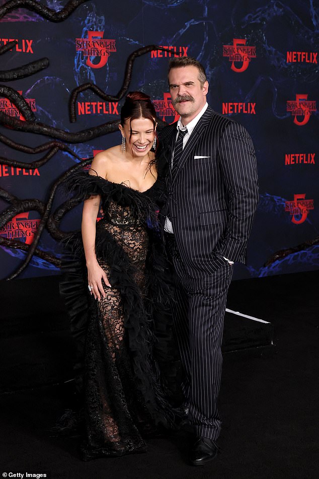 On Instagram, Netflix posted a video of the two arriving together at the premiere which showed them coming together for a hug in front of cheering fans outside the theater