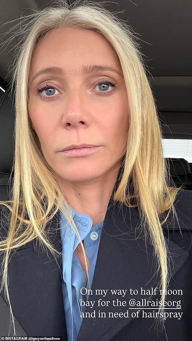 Hours before attending the All Raise VC Summit, Paltrow posted a selfie showing off her pesky flyaway hairs