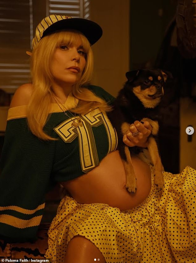 The hitmaker announced she was pregnant with her third child last month after being booted out of the hit BBC show (seen)