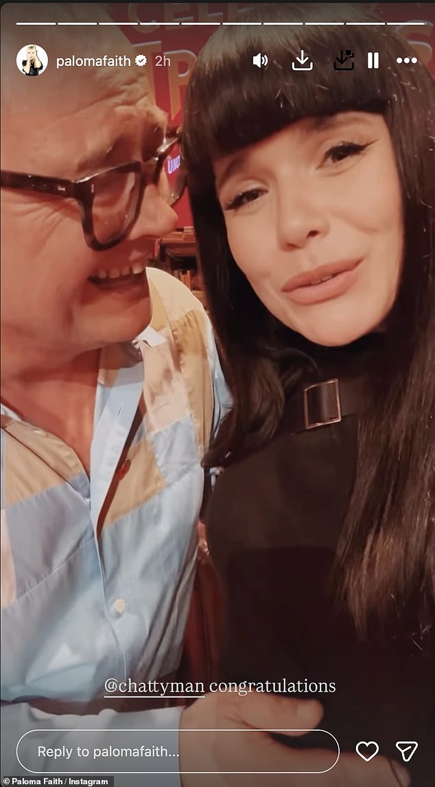 Alan then moved into view and immediately cradled Paloma's growing belly, saying: 'Oh beautiful', as Paloma confirmed: 'It's our child. A love child!'