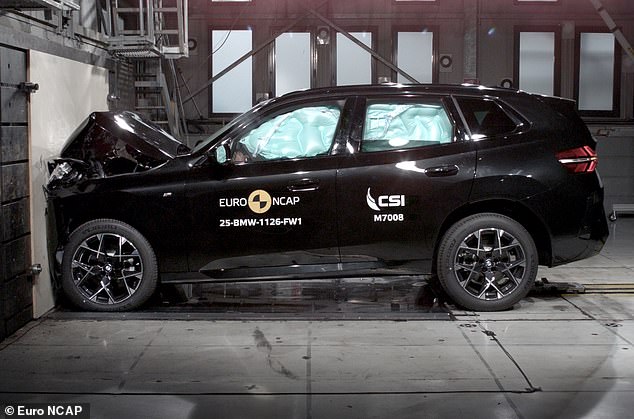 The requirement for crumple zones, increased structural integrity, more airbags and additional safety technology has impacted dimensions. Pictured: BMW X3 being crash tested by Euro NCAP
