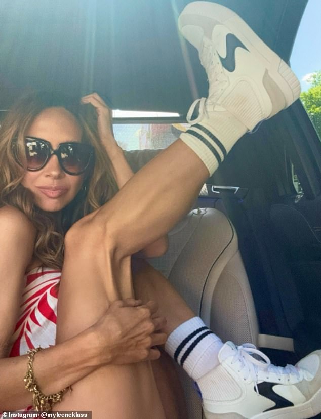 Sports socks are all the rage these days with celebrities including Myleene Klass (pictured), Kendall Jenner, and Kaia Gerber joining the trend