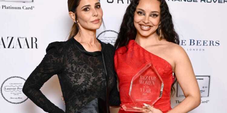 Cheryl and Jade look stunning on red carpet as they join Hollywood A-list at Women of the Year Awards