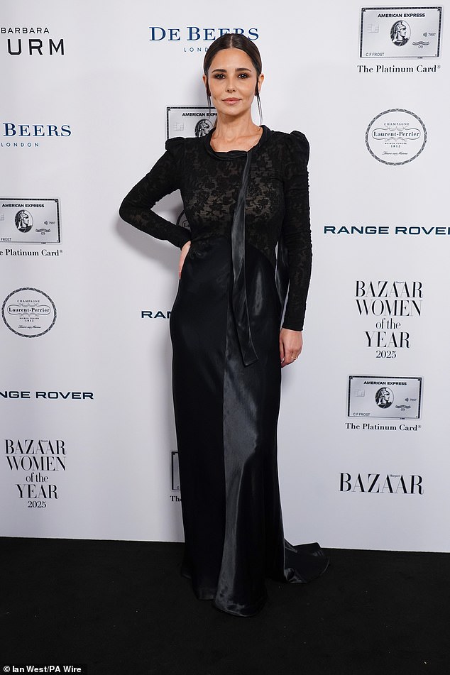 Cheryl stole the spotlight in a chic black gown as she arrived at the annual Harper's Bazaar Women Of The Year Awards