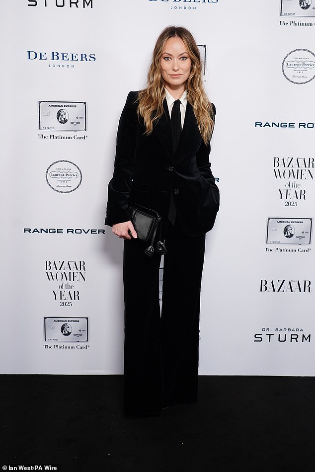 Olivia Wilde wowed in a chic black suit and tie