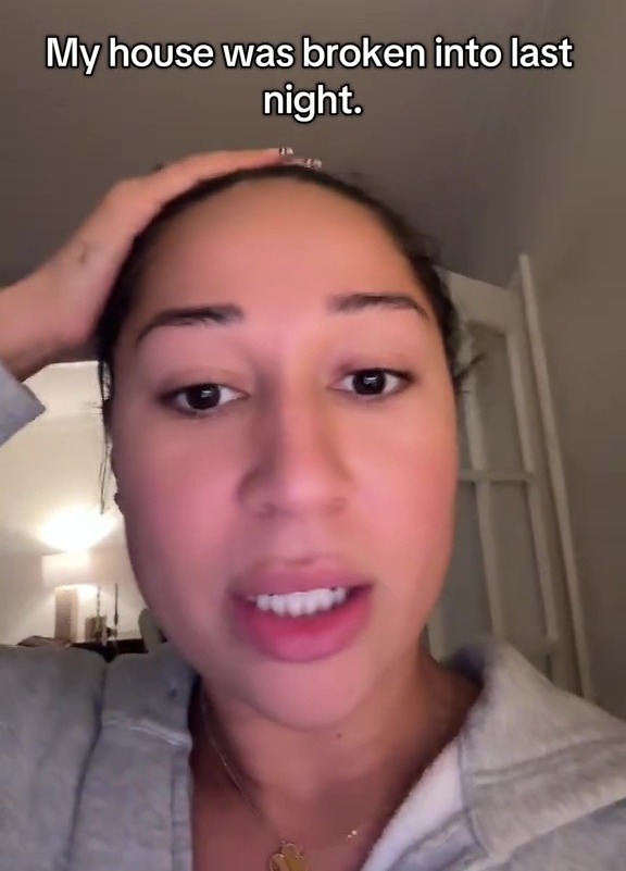 A woman says "My house was broken into last night."