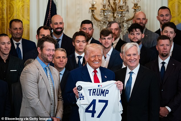 The Dodgers previously visited the Trump White House back in April to toast their 2024 title