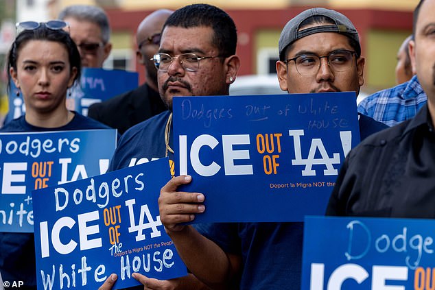 The Dodgers have been criticised by fans this season amid the uproar over ICE raids