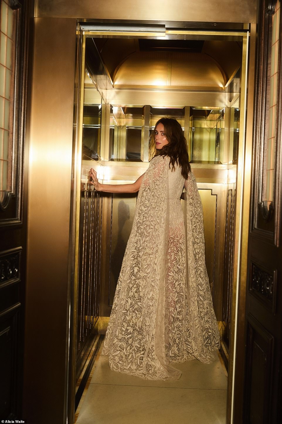 The couple divide their time between London and the countryside, and the children have 'sort-of scattered' and left home. Keeley wears embroidered tulle dress and slingback shoes, Dior.