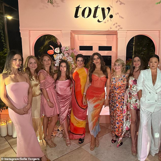 The siblings both looked incredible as they posed together at a Toty party in Miami with other family members and several friends