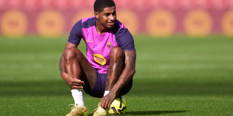 Marcus Rashford's first impression of Nou Camp as he finally gets to train in stadium for first time since Man Utd exit
