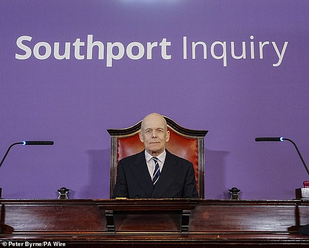 Chairman Sir Adrian Fulford is overseeing the inquiry at Liverpool Town Hall