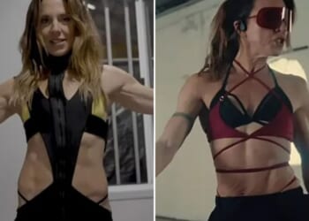 Mel C, 51, shows off impressive abs in revealing workout gear as she films sexy new music video