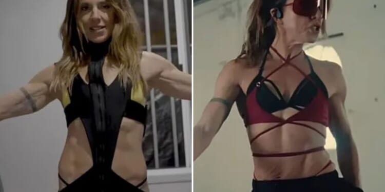 Mel C, 51, shows off impressive abs in revealing workout gear as she films sexy new music video