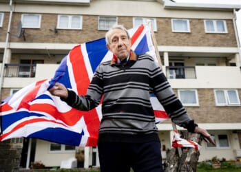 Great grandad, 86, proudly flying his 50-year old British flag again after sneaky council REMOVED it