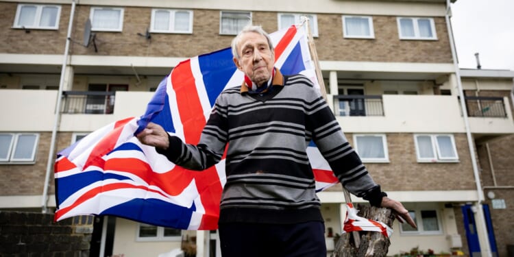 Great grandad, 86, proudly flying his 50-year old British flag again after sneaky council REMOVED it