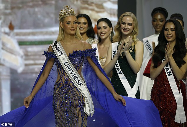 Victoria Theilvig (pictured), the first Dane to win the top title, stormed out of the sashing ceremony at the Miss Universe delegates' hotel in Bangkok after the boss berated Fátima