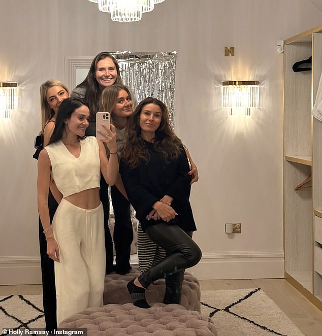 The influencer was joined by her mum Tana, sisters Megan and Tilly, and fiancé Adam Peaty's sister Bethany as the group prepared for a weekend of celebrations