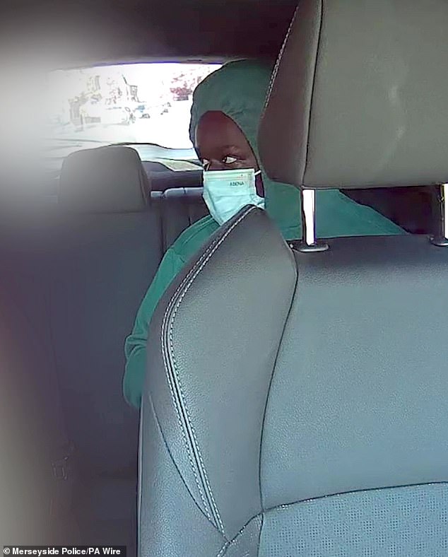 Video from inside the taxi shows Rudakubana wearing a face mask with the hood of his jumper tightly pulled over his head
