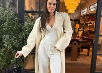 Holly Ramsay is the double of mum Tana as she poses in white at hen do ahead of wedding to Adam Peaty