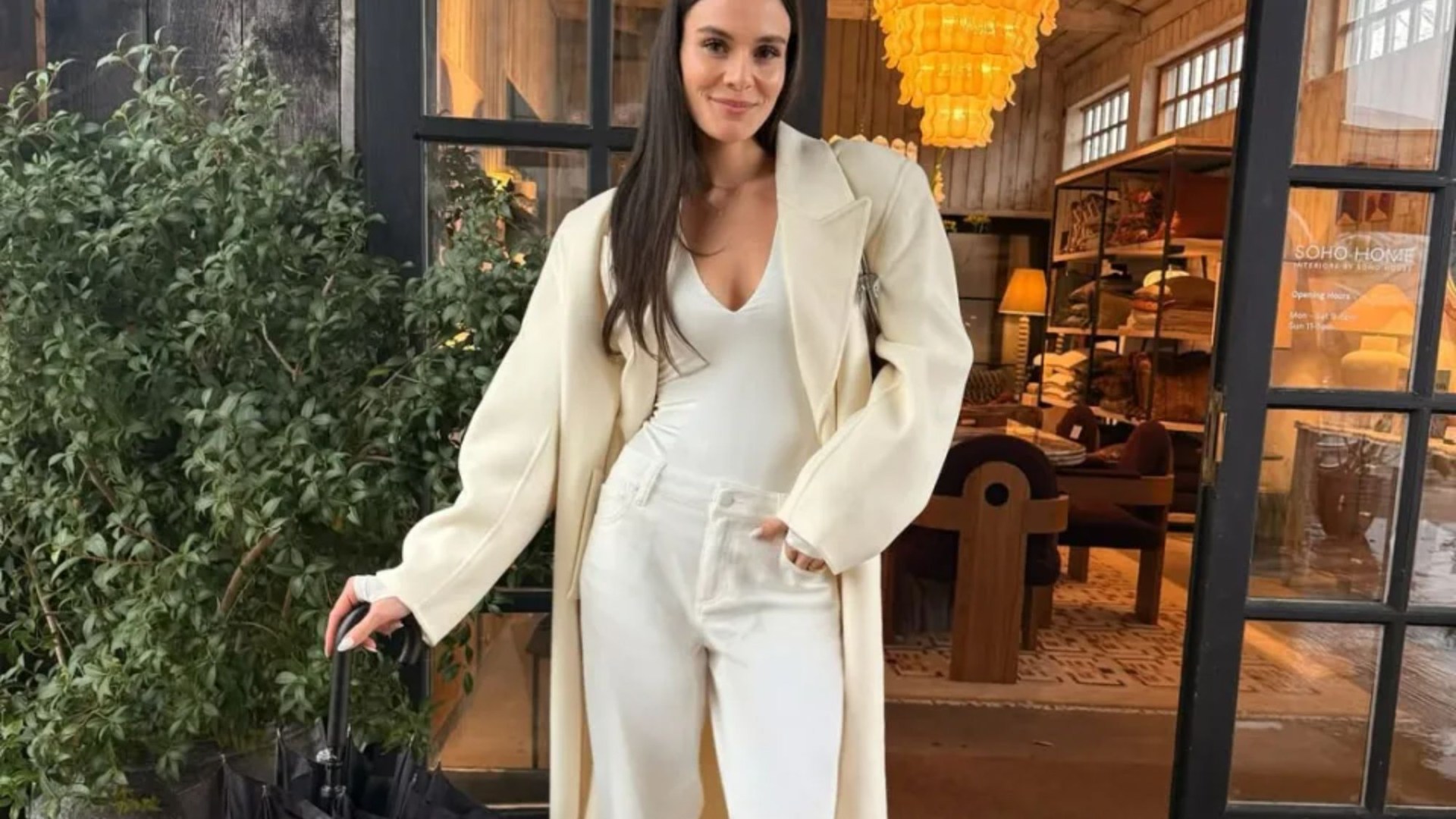 Holly Ramsay is the double of mum Tana as she poses in white at hen do ahead of wedding to Adam Peaty