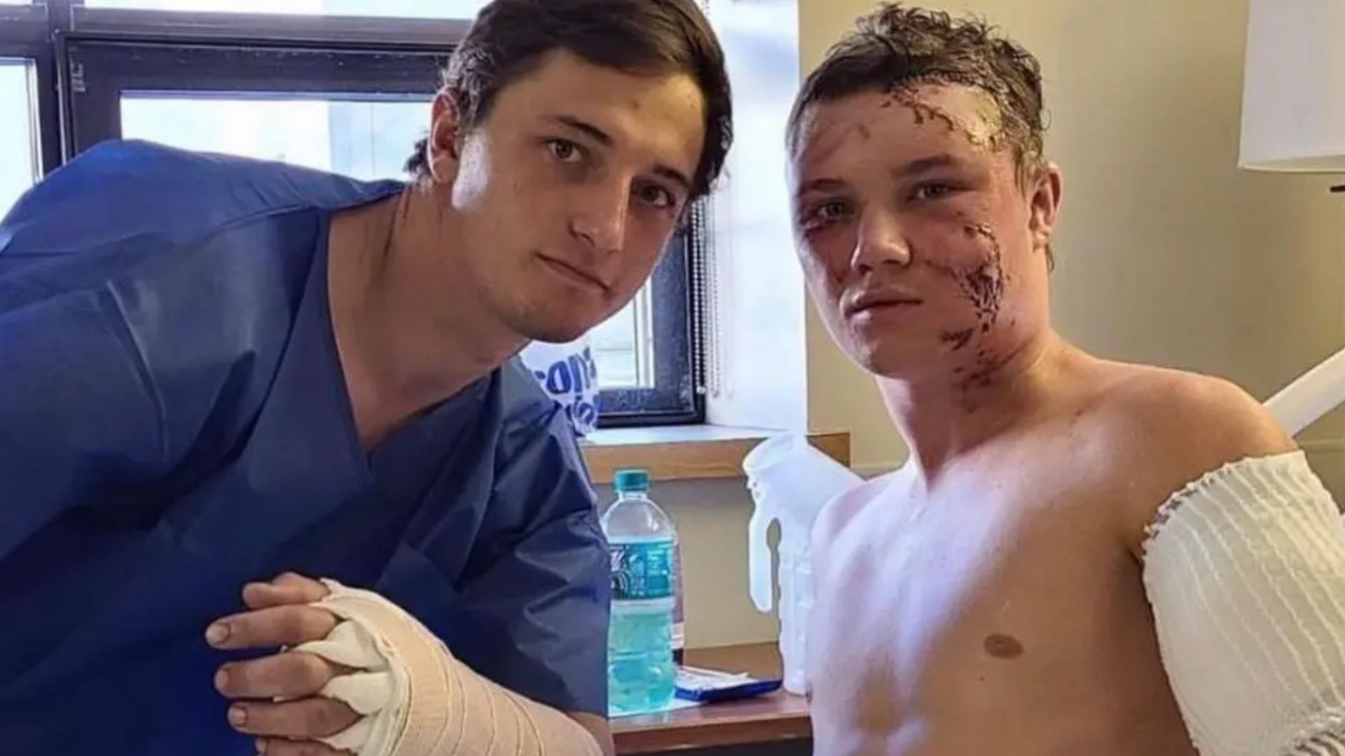 I was mauled by 500lb grizzly bear as I tried to save pal